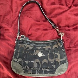 Authentic Black and Grey Coach Shoulder Bag